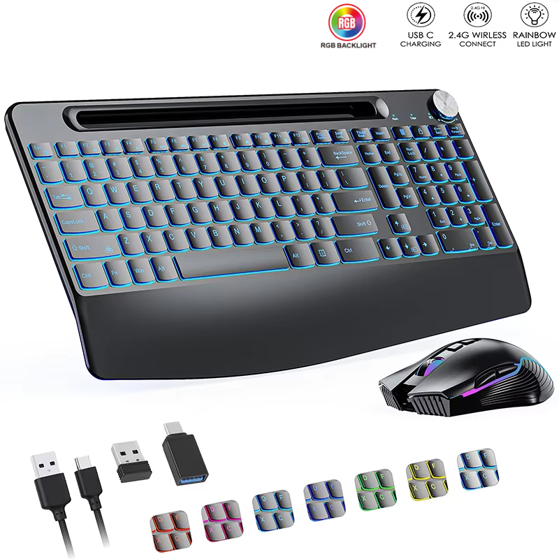 Gaming Keyboard Type C - Mouse Keyboard nirkabel 2.4G & tipe-c,
