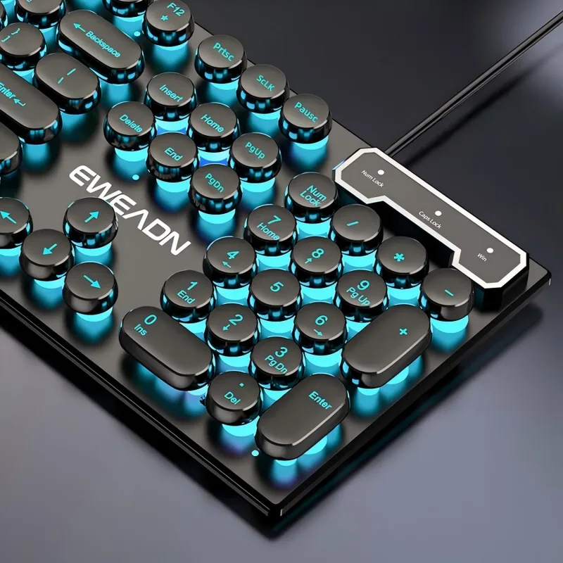 Gaming Keyboard Backlit - Set Keyboard dan Mouse Retro Punk