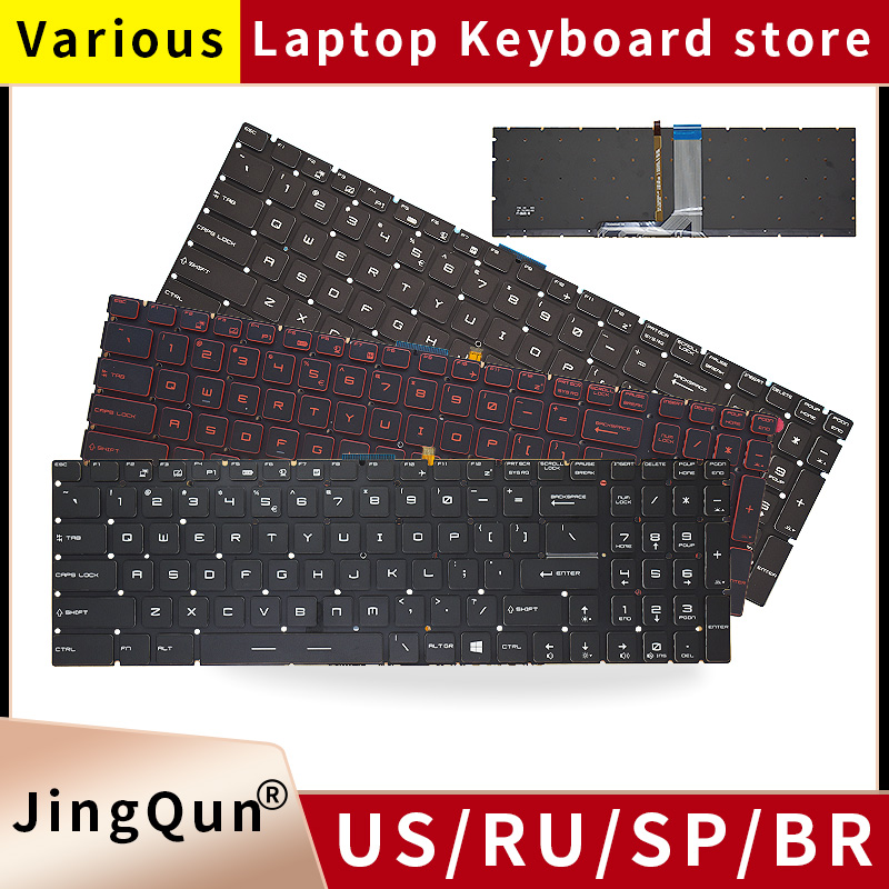 Gaming Keyboard Backlit - Keyboard dengan Lampu Latar US/RU/SP/FR/TR/AR/NE untuk