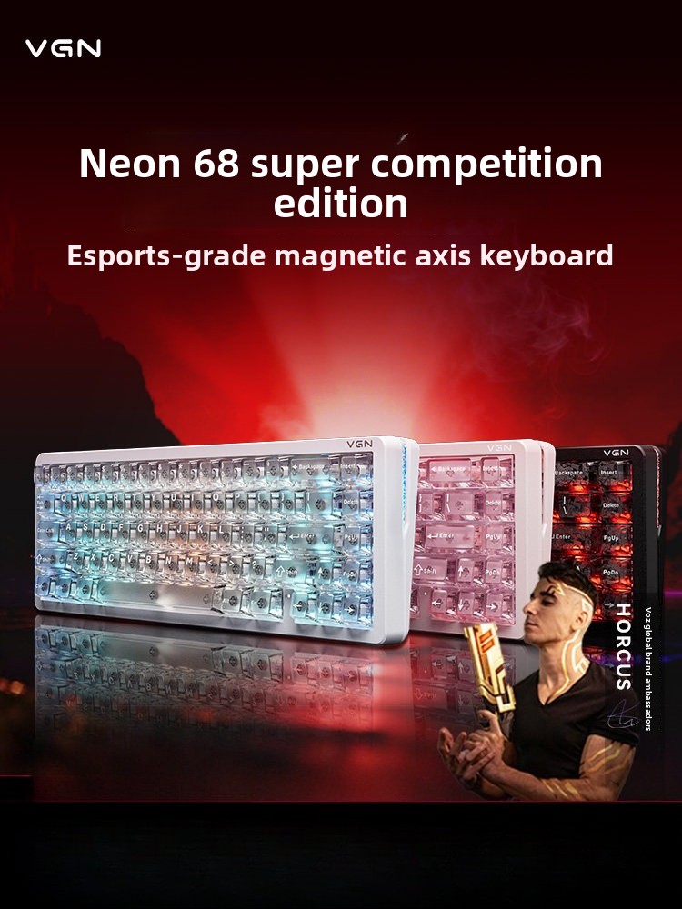 Gaming Keyboard Thocky - Keyboard Magnetik Aksis 68% Layout Estetika