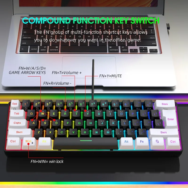 Keyboard dan Mouse 60% Combo K - Gaming Keyboard And Mouse Set ulasan dan harga