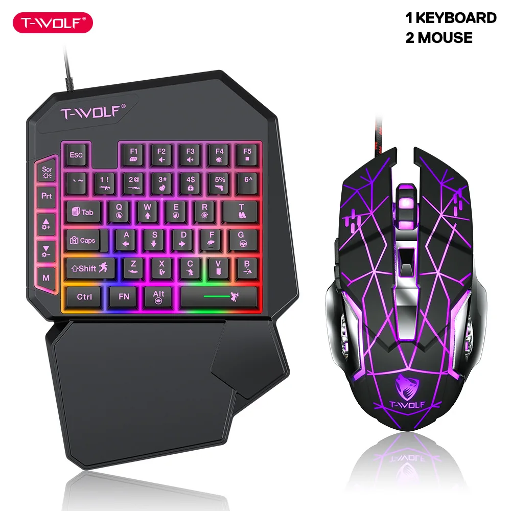 T-WOLF TF900 satu tangan Keybo - Gaming Keyboard Half ulasan dan harga