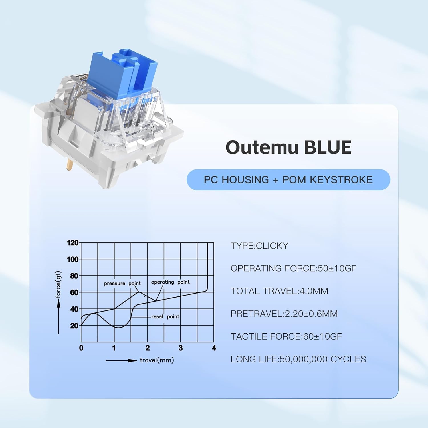 100 Sakelar Biru Praktis, Hot- - Keyboard Gaming Blue Switch ulasan dan harga