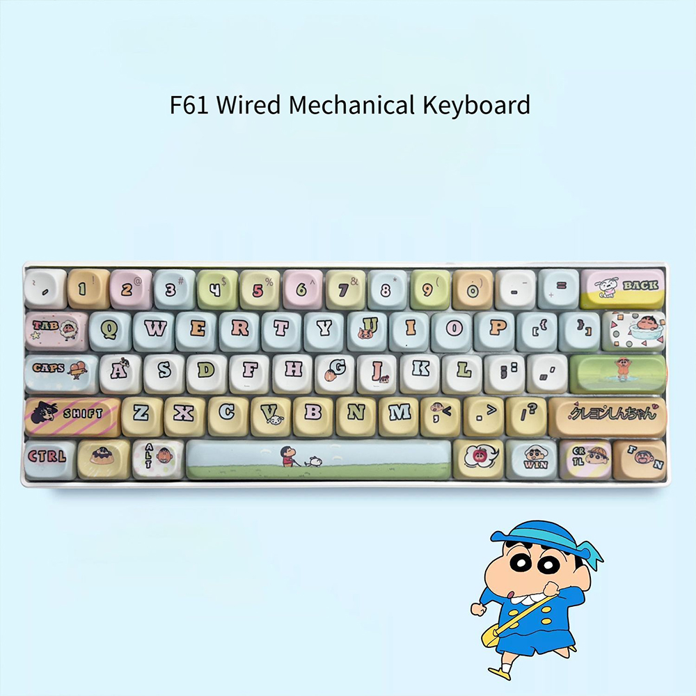 Crayon Shin-Chan 61 Tombol Key - Keyboard Gaming Blue Switch ulasan dan harga